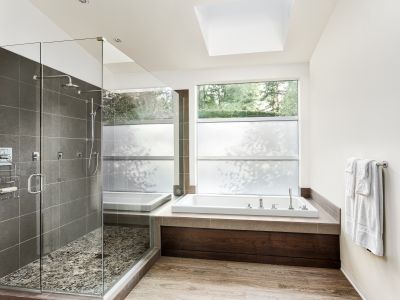 Modern Walk-In Shower with Glass Enclosure