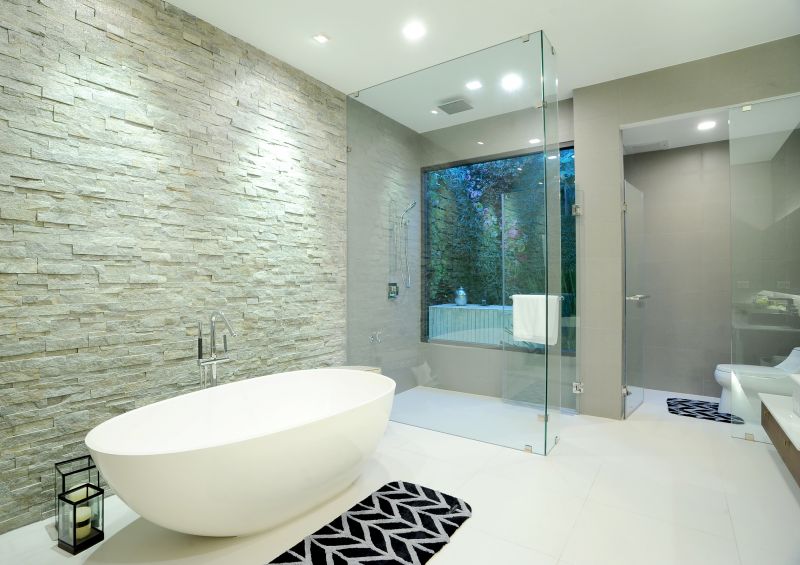 Freestanding Bathtub in a Contemporary Setting